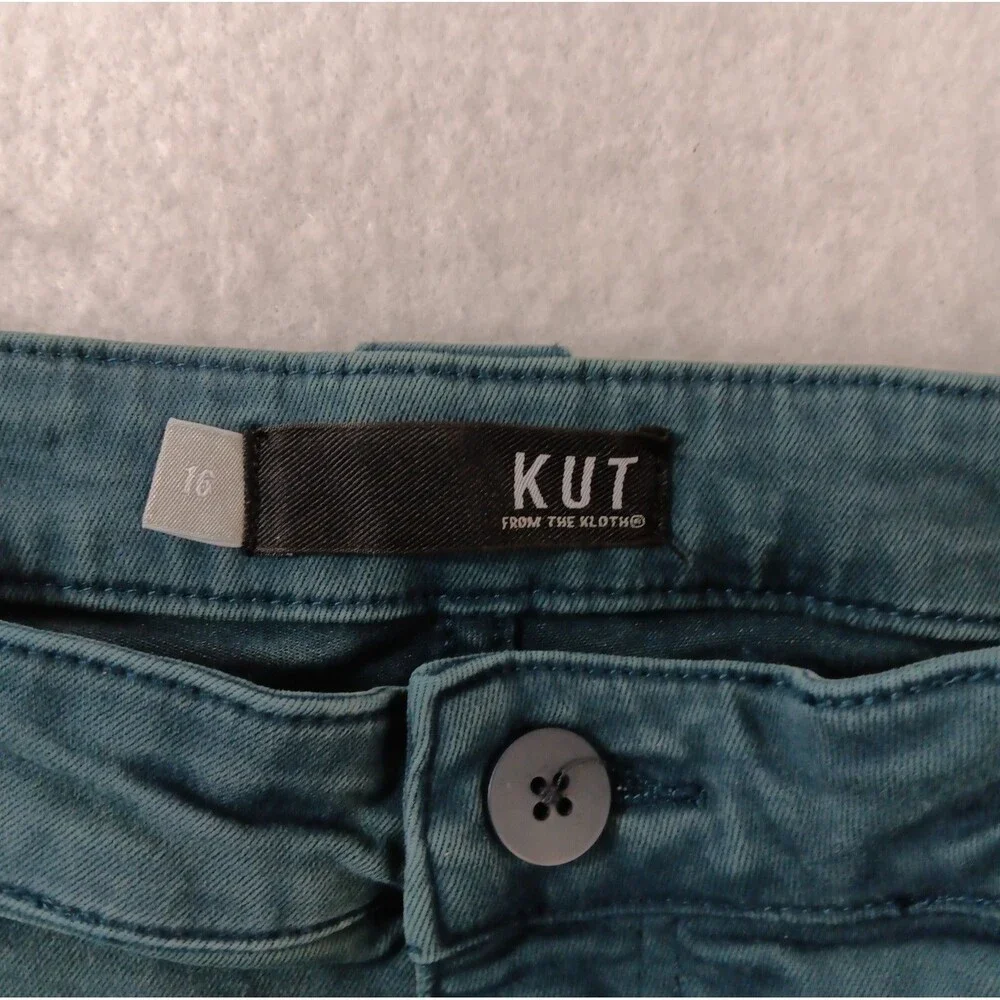 Kut From The Kloth Cargo Pants Women's Size 16 Green Fade Naomi - Picture 5 of 8